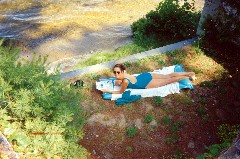 Katherine McDougal; sun bathing